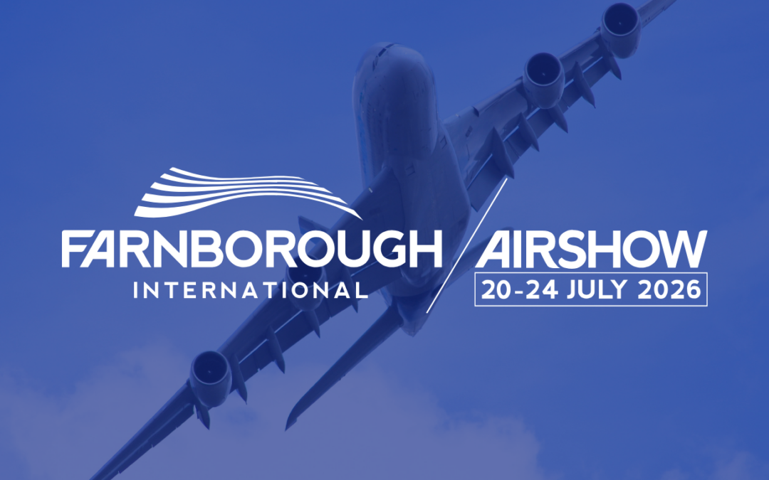 Aircraft in flight representing Farnborough International Airshow 2026